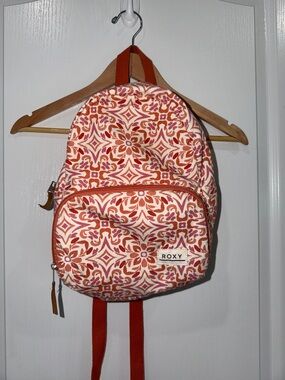 Roxy Orange and Cream Patterned Mini Backpack/beachbag